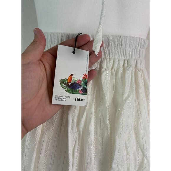 America & Beyond women's small white halter tie plunge neck cover up maxi dress - Picture 9 of 10